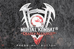 Mortal Kombat Deadly Alliance title screen for GameBoy Advance